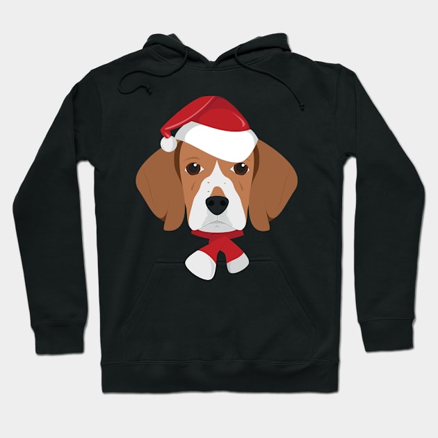 Beagle Dog With Red Santa's Hat Funny Xmas Gift Hoodie by salemstore